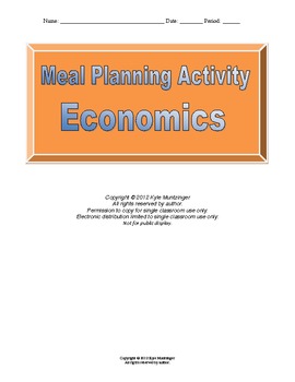 Preview of Economics- Meal Planning and Grocery Shopping Project