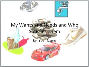 Preview of Economics- My Wants and Needs and Who Satisfies Them Google Slides Project