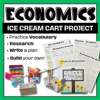 Preview of 3rd Grade Economics Project | 3D Ice Cream Cart | Benchmark Unit 10 | No PREP