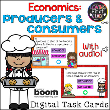 Preview of Economics: Producers and Consumers | Boom Cards | Digital Task Cards