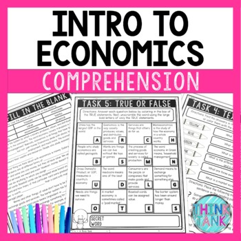 Preview of Economics Reading Comprehension Challenge - Close Reading - Economy