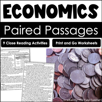 Preview of Economics Reading Comprehension Paired Passages Close Reading Activities