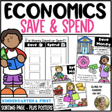 Save or Spend - Money Posters & Sort Economics Kinder & 1s