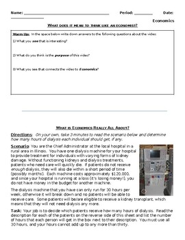 Preview of Economics Scarcity Lesson