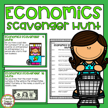 Preview of Economics Scavenger Hunt