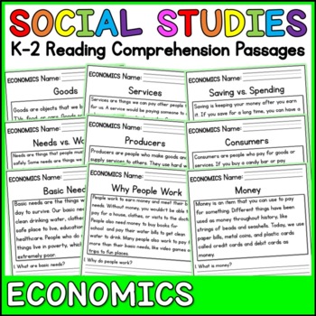 Preview of Economics Social Studies Reading Comprehension Passages K-2