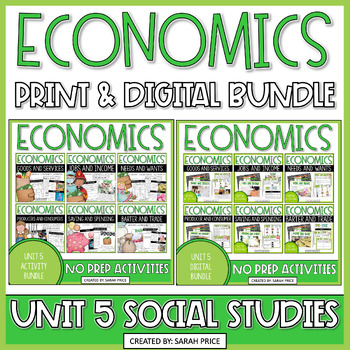 Preview of Economics Goods and Services Spending and Saving Money Economy & More Bundle