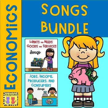 Preview of Economics Songs BUNDLE, Wants, Needs, Goods, Services, Jobs, Income, K, 1st