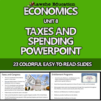 Preview of Economics Taxes and Spending PowerPoint Class Discussion