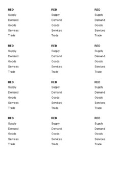 Preview of Economics Terms Zombie Apocalypse Tiered Words