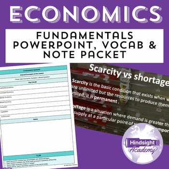 Preview of Economics Fundamentals Unit | PP and Note Packet (fully editable)