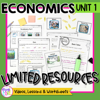Preview of Economics Unit 1: Limited Resources Social Studies Lessons