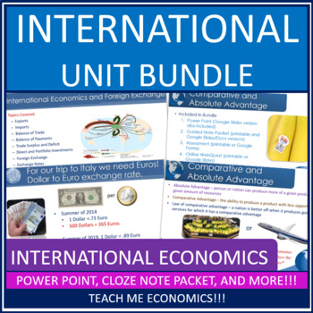 Preview of Economics Unit Bundle: International Foreign Exchange Comparative Advantage