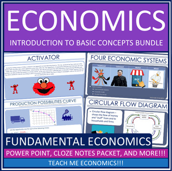 Preview of Fundamental Economics Scarcity PPF Economic Systems Basic Economics Unit Bundle