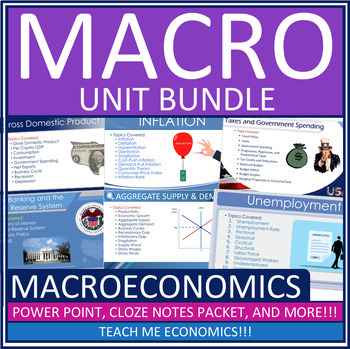 Preview of Economics Unit Bundle: Macroeconomics GDP Unemployment Inflation Federal Reserve