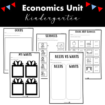 Preview of Needs and Wants Goods and Services Kindergarten Worksheets
