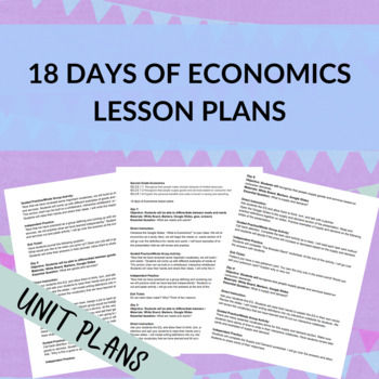 Preview of FREE Economics Unit Lesson Plans for Second Grade