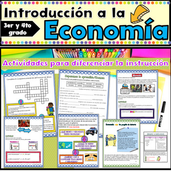 Preview of Economics Unit Social Studies Spanish Economía Unidad Estudios Sociales Espanol