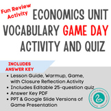 Economics Unit Vocabulary Game plus Quiz for Business, Soc