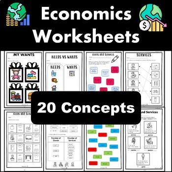 Preview of Economics Unit Worksheets for Elementary School