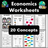 Economics Unit Worksheets for Elementary School