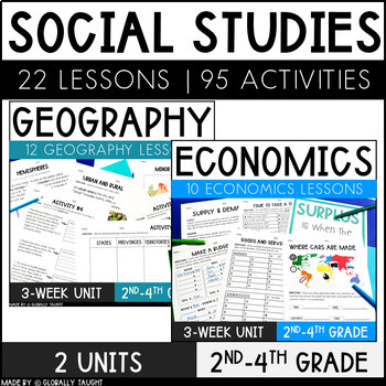 Preview of Economics Unit and Geography Unit Bundle - Social Studies Curriculum