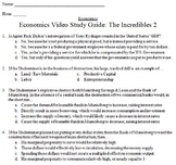 Economics Video Study Guide: The Incredibles 2