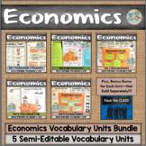 Economics Vocabulary Activity Bundle for the Entire Course