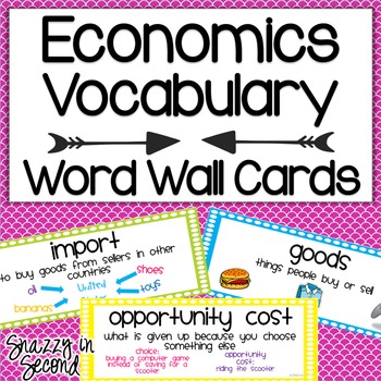 Preview of Economics Vocabulary Cards {Dots!}