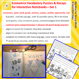 Economics Vocabulary Puzzles - SET 1