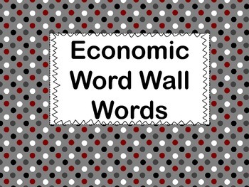 Preview of Economics Vocabulary Words