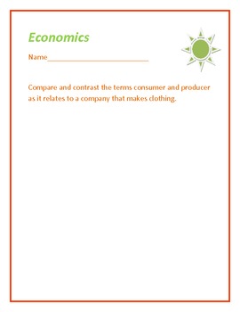 Preview of Economics Vocabulary using Smart Board