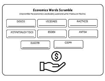 Preview of Economics Word Scramble