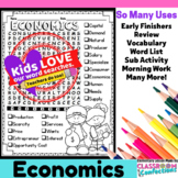 Economics Word Search Activity : Early Finishers : Morning