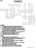 Economics Worksheet/ Crossword Puzzle