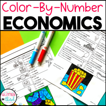 Preview of Economics Worksheets Activities Color By Number