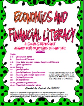 Preview of Economics and Financial Literacy 3.E.1, 3.E.2