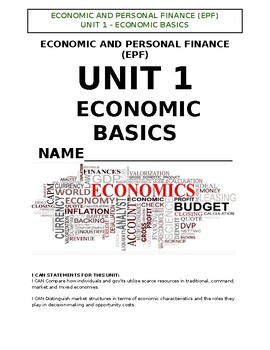 Preview of Economics and Personal Finance (EPF) - Unit 1 - Economic Basics - Notes Packet