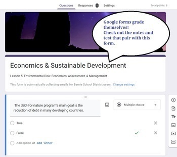 Preview of Economics and Sustainable Development | Google Form | Environmental Sci