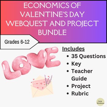 Preview of Economics of Valentine's Day Webquest and Project Bundle