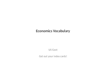 Preview of Economics vocabulary powerpoint
