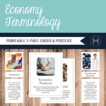 Preview of Economy Terminology 3-Part Cards and Posters