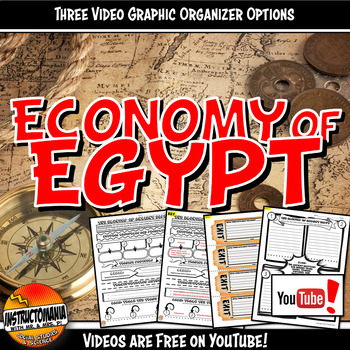 Preview of Economy of Ancient Egypt YouTube Video Graphic Organizer Notes Doodle Style