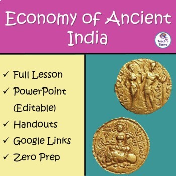 Preview of Economy of Ancient India Lesson PowerPoint, Video & Activity - Google and Print