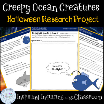 Preview of Ecosystem Animal Adaptations: Halloween Creepy Ocean Creature