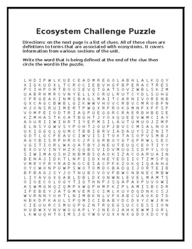 ecosystem challenge puzzle word search with a twist by merey tpt