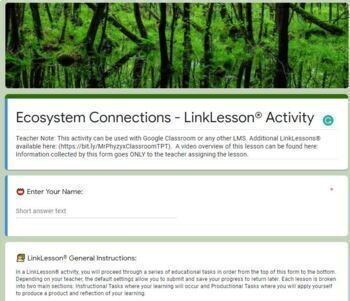 Preview of Ecosystem Connections LinkLesson® - Online Blended Distance Remote Learning