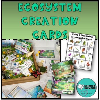 Ecosystem Creation Cards - Sensory Bin - NGSS Science by I Heart STEAM