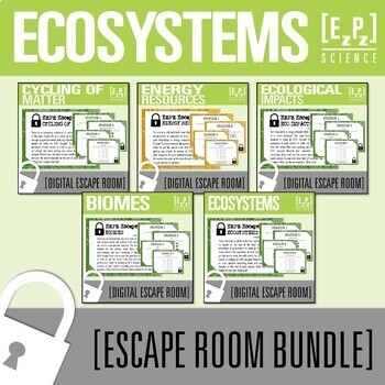 Preview of Ecosystem Escape Room Activity Bundle | Science Review Game