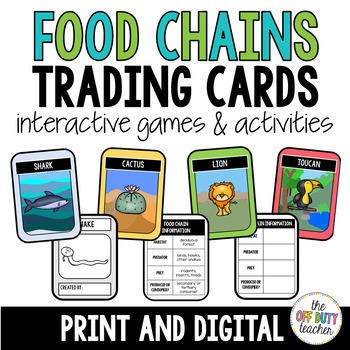 Preview of Ecosystem Food Chain Trading Cards Games & Activities (Digital and Print)